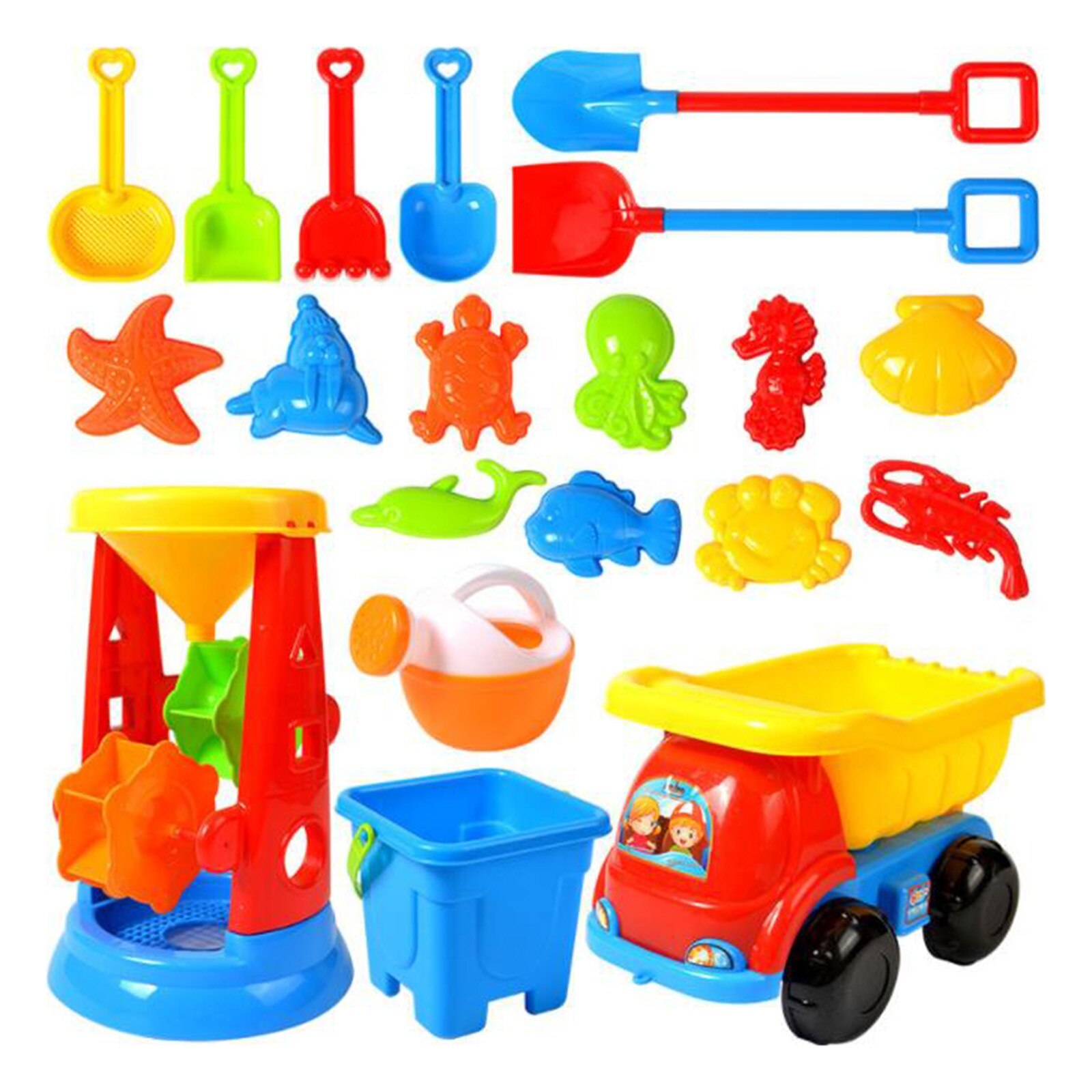 20Piece Beach Toy Summer Silicone Soft Baby Beach Toys Baby Beach Game Toy Children Sandbox Set Kit Summer Toy for Beach Play: G-20PCS