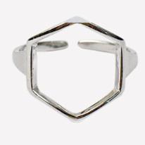 Zomer Strand Open Cirkel Hexagon Ringen Voor Vrouwen Meisjes Verstelbare Finger Ring Charm Sieraden: 2