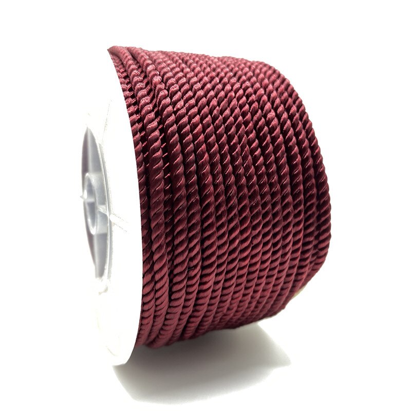 Fil Milan pour bijoux, 5Yards, 3mm, corde tressée à la main, Bracelet, ceinture, chaîne, rouge, pendentif en or: 12