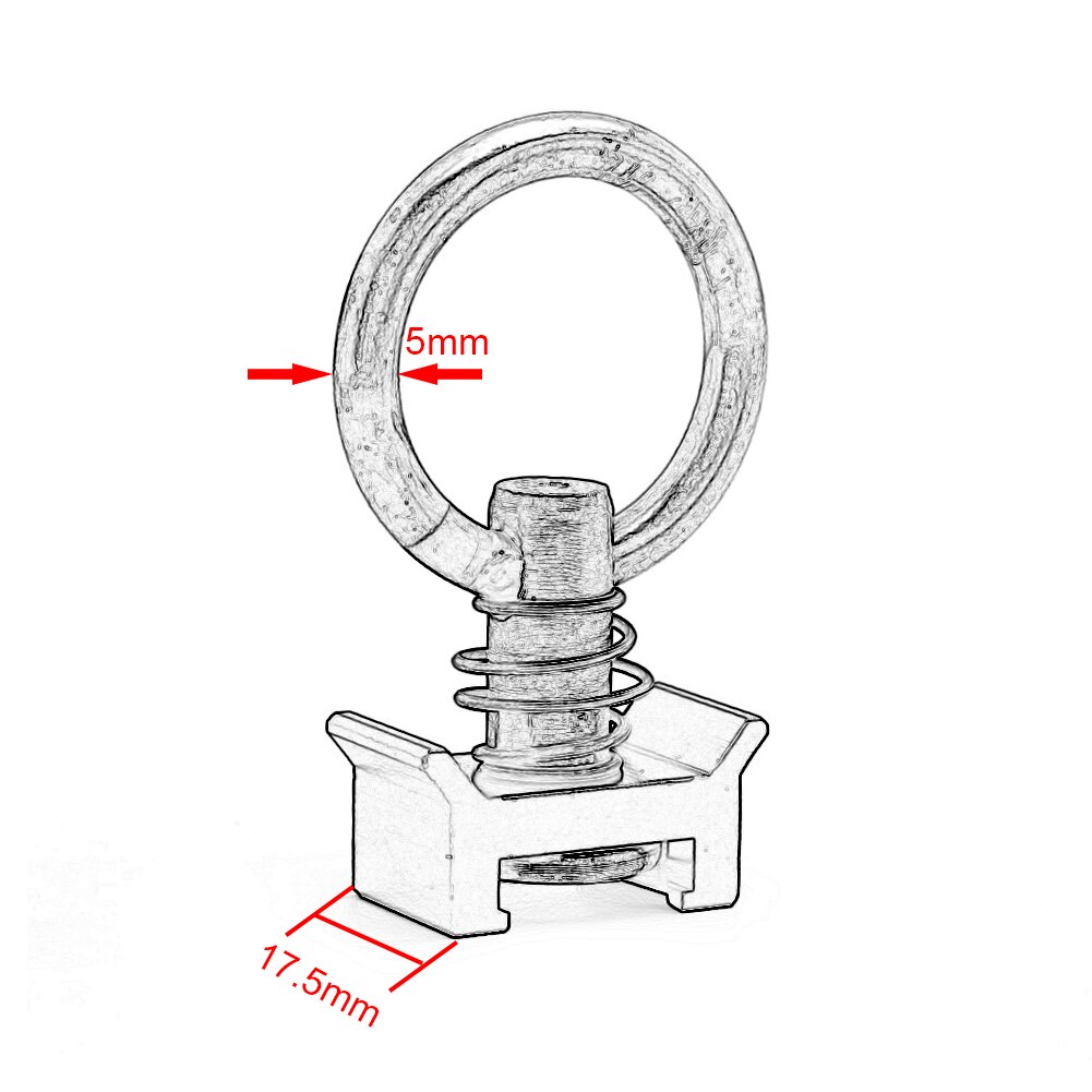 10Pack Aluminum L-Track Single Stud Trailer Fitting with Round Ring for L Track Core Trax Logistic Airline Track