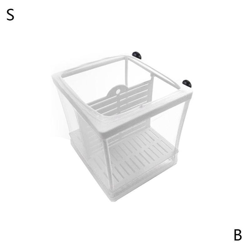 Aquarium Zucht Züchter Box Aquarium Inkubator Box Baby Fisch Isolation Net Brüterei Hängen Mesh Box Aquarium Zubehör: B / L