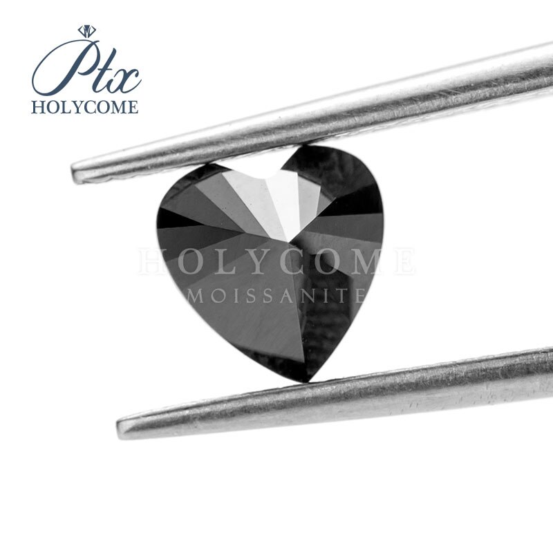 Probador de diamantes de moissanita, proveedor de piedras preciosas sueltas, certificado de venta contra choques, corazón negro, 4x4mm, producto en oferta