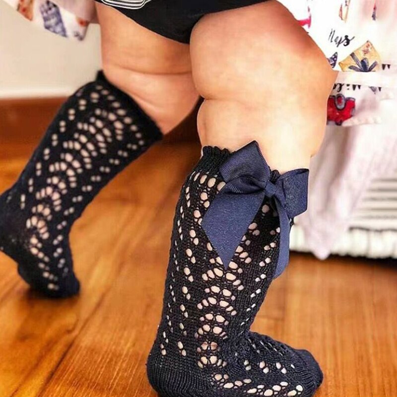 freundlicher Socke BöGen königlich Stil Mädchen Knie Hohe Socken Baby Kleinkind Bowknot in Rohr Socken freundlicher Aushöhlen Socke Süssigkeit Farben