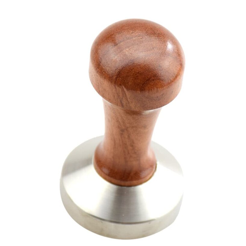 Coffee Press Tool Stainless Steel Espresso Tamper Handle Solid Wood Pressure Base Tampers - 1 49mm