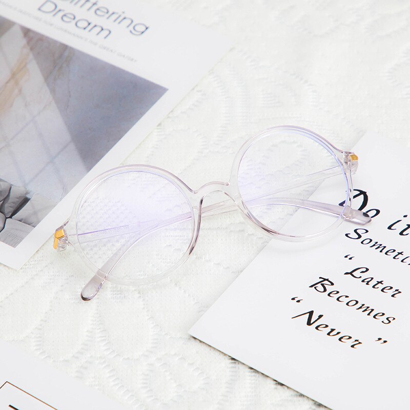 Ultralight Blue Film Glasses Anti Blue Light Glasses Round Optics Glasses Men Women Blue Blocking Computer Goggles Spectacle: Grey