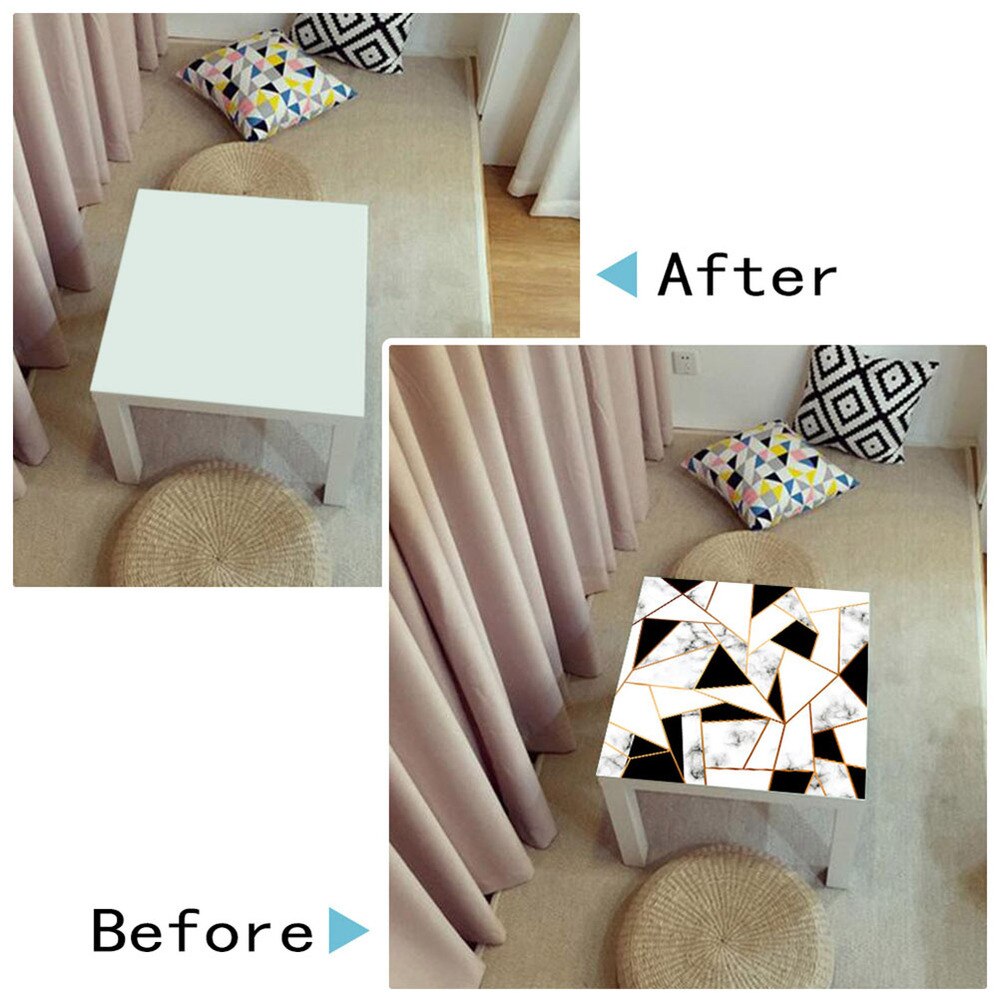 Abstract Crystal Block Tile Sticker PVC Waterproof Square Table Sticker Table Cloth Desktop Protective Film Desk Decals Covering