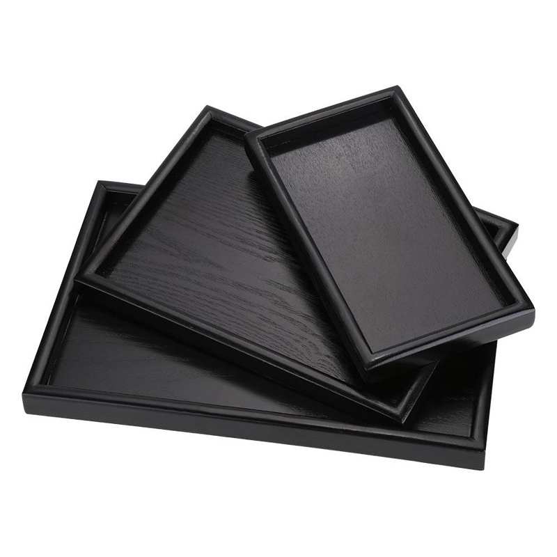 Rectangle Shape Wood Tea Coffee Snack Food Meals Serving Tray Plate Restaurant Trays Food Cake Plate Wood Serving Tray