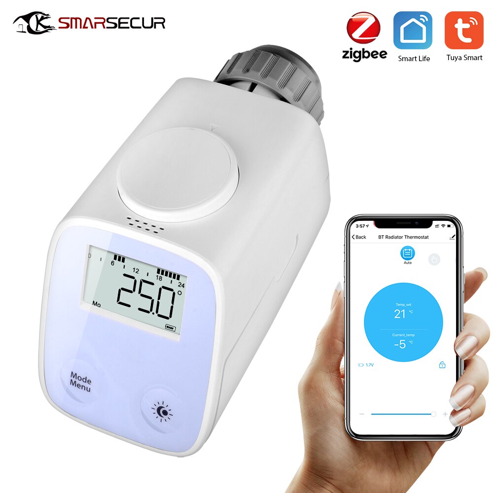 Tuya Zigbee Heating Radiator Temperature-Controller Radiator Valve Programmable Thermostatic Actuator Tuya