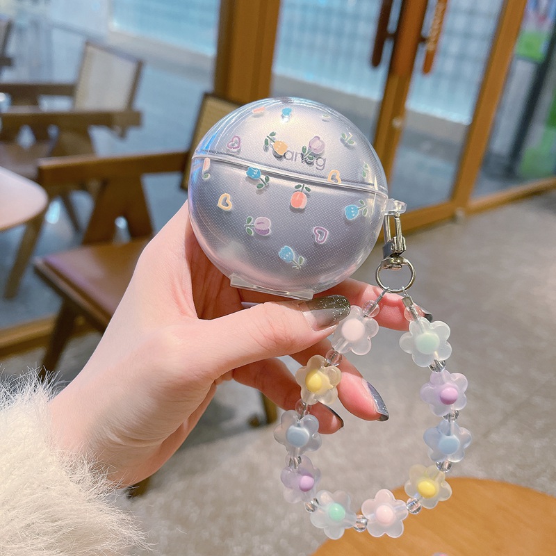 Para Sanag S6S funda con Clip gratis 3D estrella flor auricular cubierta suave para Sanag S6S FreeClip auriculares caja Fundas con llavero: Caqui