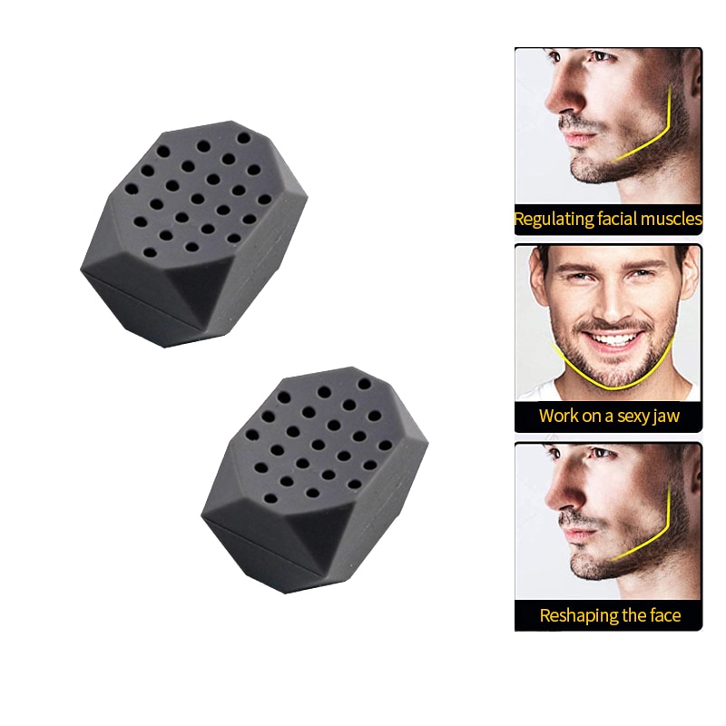 2 Stuks Gezicht Kauwspieren Mannen Facial Pop N Go Mond Kaaklijn Kaak Muscle Exerciser Chew Ball Chew Bite Breaker Training oefening Bal