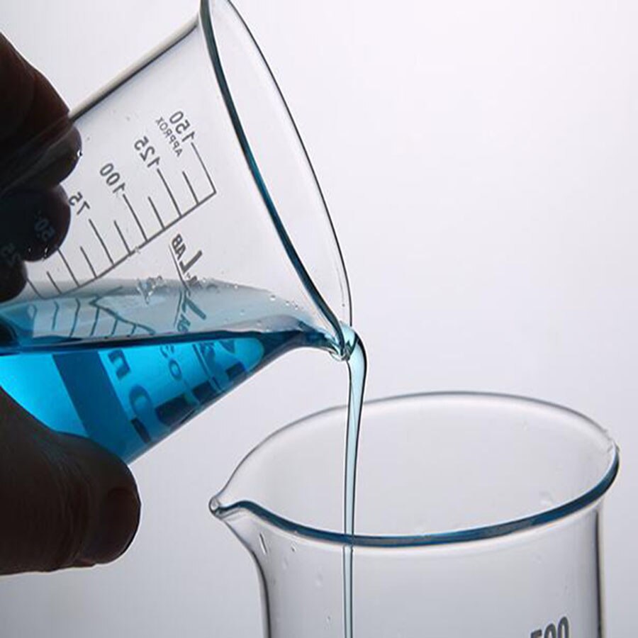50 ml-3000 ml bajo forma de vaso de precipitados vaso de vidrio borosilicato para laboratorio de química transparente vaso frasco engrosado con caño