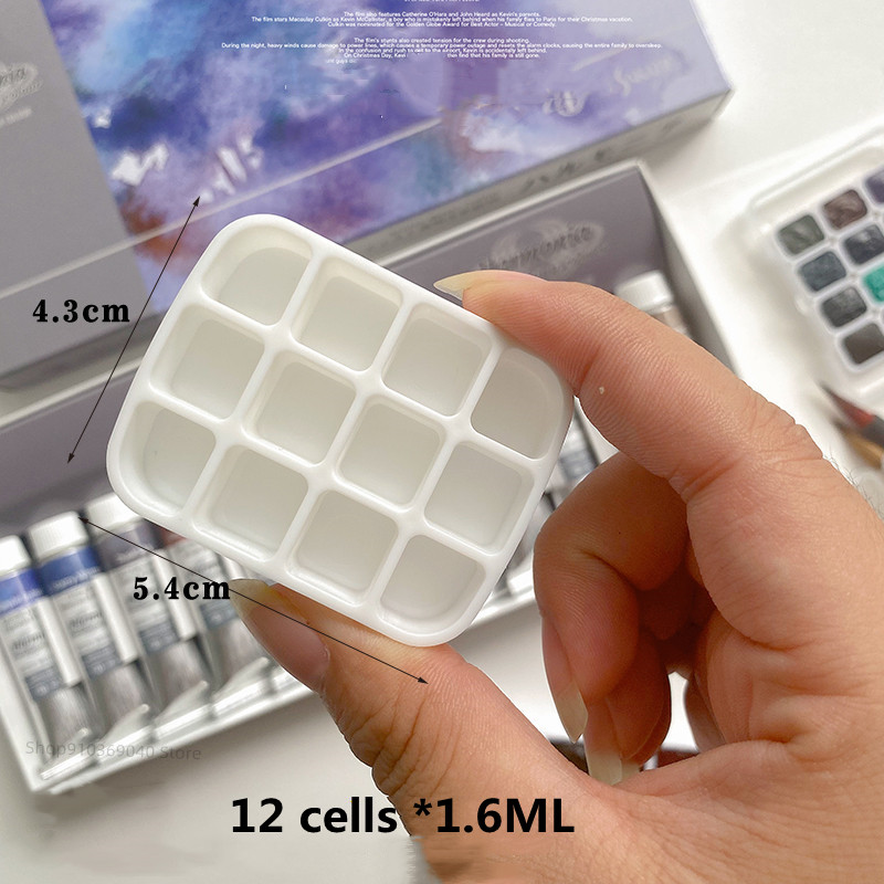 Mini caja de acuarela vacía, paleta de acuarelas portátil de 12/24 rejillas, pintura de viaje, boceto, caja hidratante, caja de pintura, suministros de arte