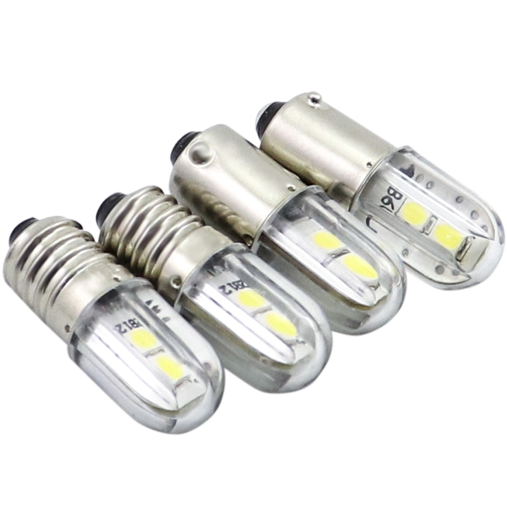 10 Uds E10 bombilla Led Ba9s 6V T4w 1w luz indicadora 6,3 V 12V 24V 48V 60V 120V 220V 2835 4SMD