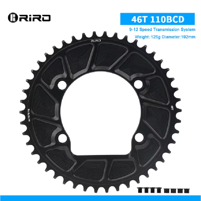 RIRO Fiets Kettingwiel 110BCD 46/48/50/52/54/56/58T Bike Crown Kettingblad Racefiets Enkel Tandwiel voor Shimano 105/FC-R7000: WIT