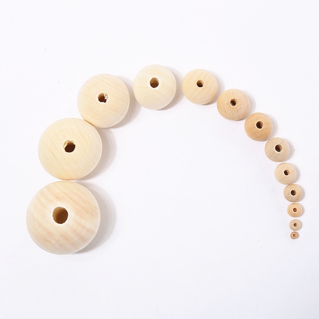 1pack 6mm-40mm Natürliche Ball Runde Spacer Holz Perlen Umweltfreundliche DIY Holz Perlen Blei-Freies holz Kugeln Perle En Bois