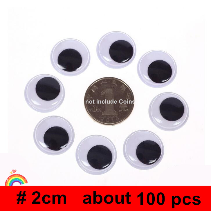 movable self-adhesive eyes hand DIY with eyelash beads attached black white eye clay accessories kid hand material BS93: BS93-Black-2cm