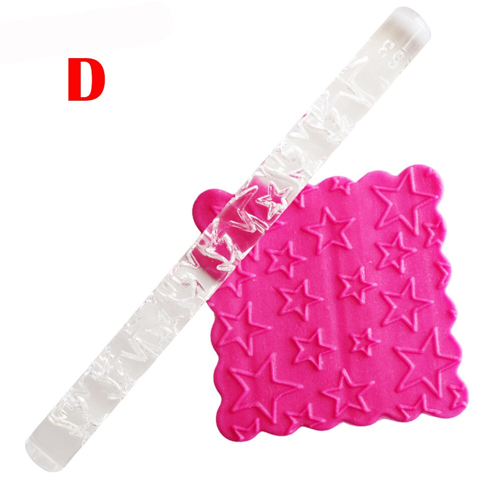 Embossing Acryl Rolling Pin Fondant Suiker Ambachtelijke Cake Bakken Decorating Mould Tool Home Keuken Deeg Rolling Pin Gadgets