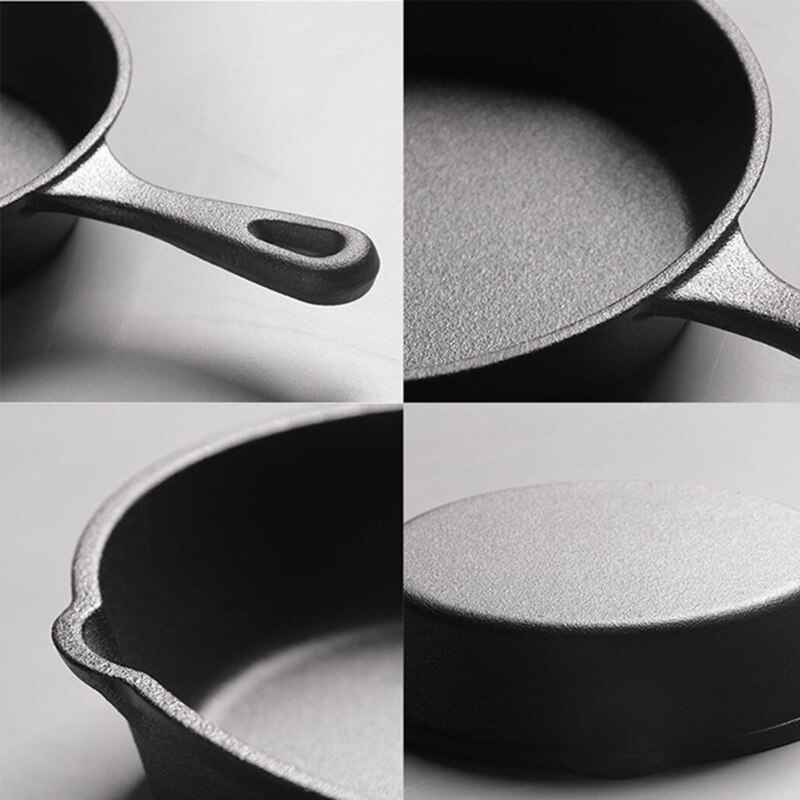 3pcs/Set Cast Iron Frying Pan Non-stick Skillet Kitchen Frying Pot Breakfast Pan Omelette Pancake Pot Induction Cooking Cookware