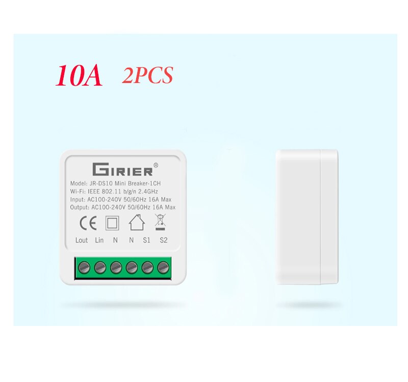 10A/16A Mini Smart Wifi Diy Switch Control, Smart Home Automation Module, Wellt Met Alexa Google Thuis Slimme Leven App: 10A 2pcs