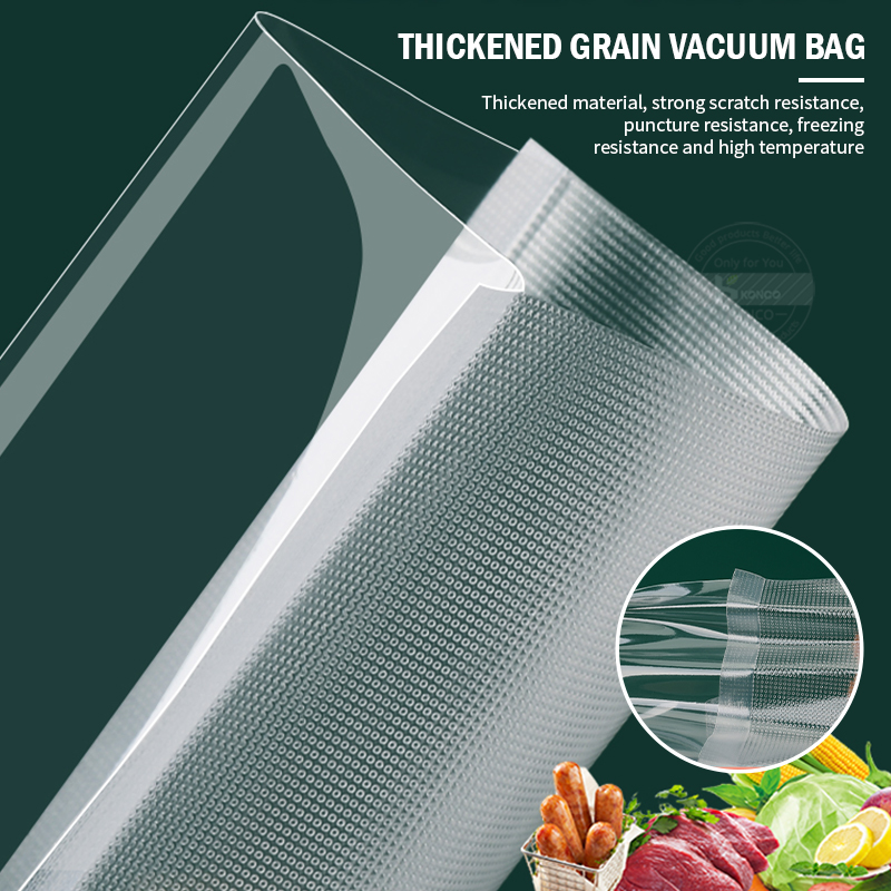 Bolsa selladora al vacío para cocina, bolsas de almacenamiento de bolsas al vacío para alimentos de 12/15/20/25/28cm x 500cm, bolsa transparente para envasado de alimentos, mantenimiento fresco
