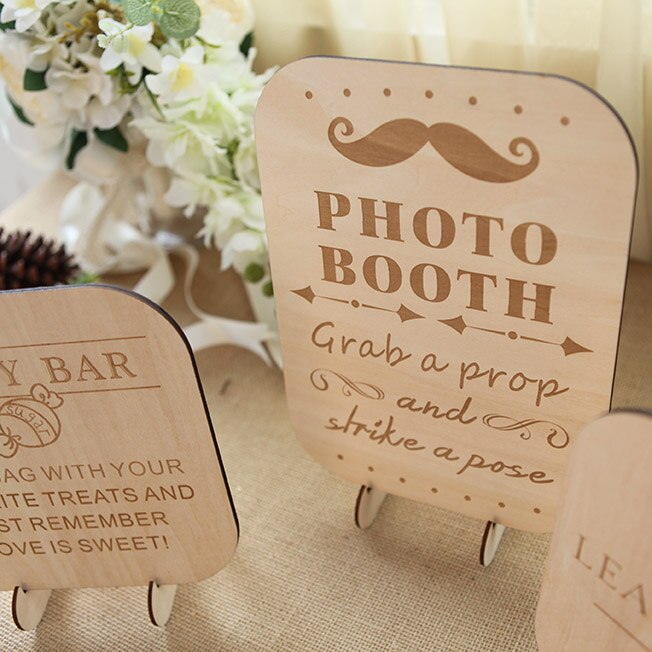 Wedding Dinner Party Table Place Card Signs Cute Framed Wooden Board Holder Table Decoration Party sign