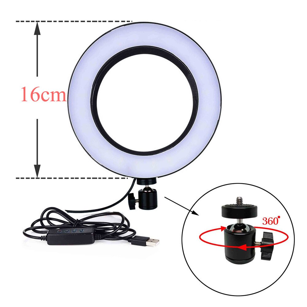 16cm LED ring light dimmable USB lamp for photography camera studio makeup lamp spot lighting