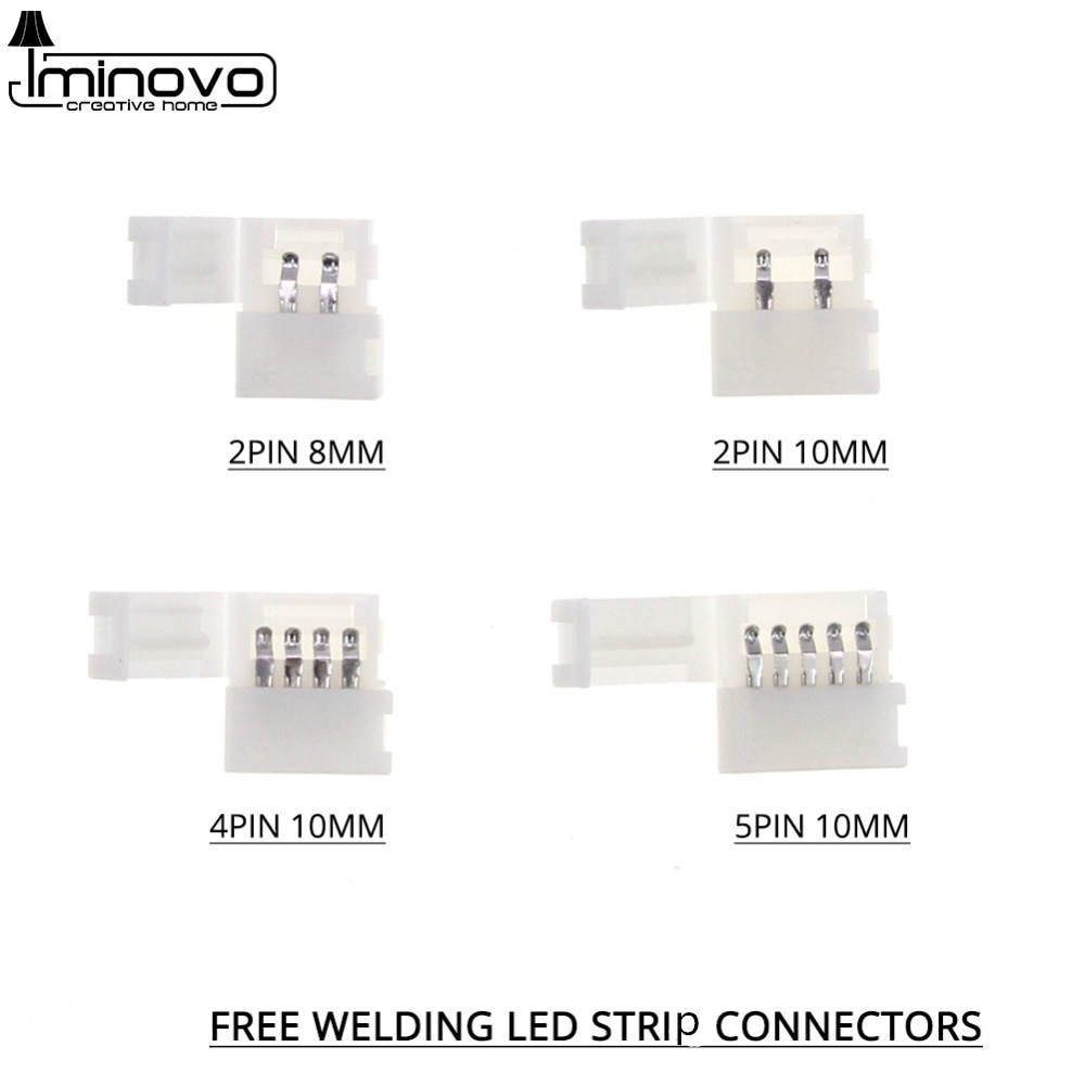 5 Pcs Led Strip Connector Gratis Lassen Connector Voor Led Tape Licht Lint 2pin 8 Mm 2pin 10 Mm 4pin 10 Mm 5pin 10 Mm WS2812B