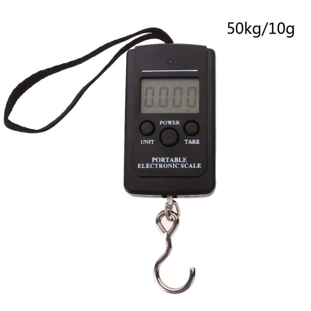 Mini báscula Digital portátil, 50KG, 5/10g, con cinta métrica, para pesca, equipaje, cocina: 2