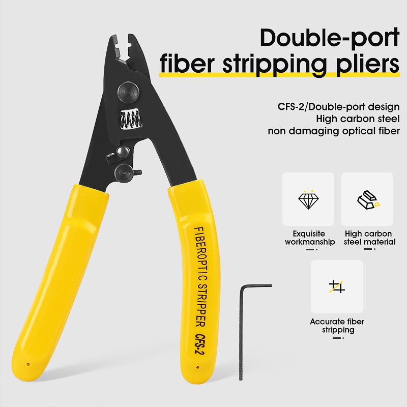 3 paquets De Fiber Optique Outil Kit Kevlar Ciseaux Double Trou Pinces Décapant et Décapant Optique De Fiber CFS-2