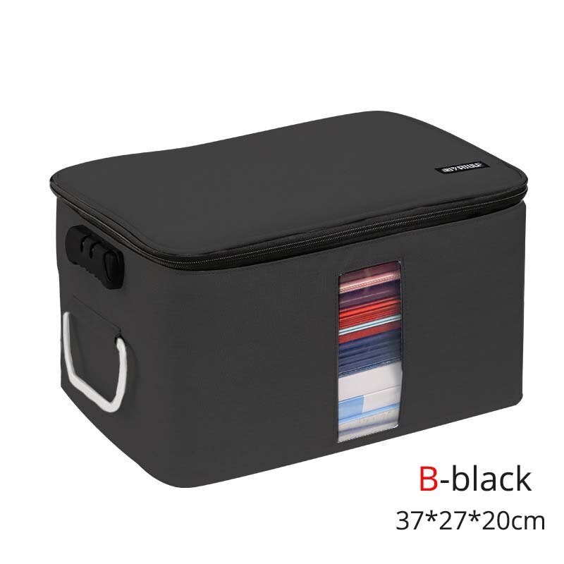 Files Bag Briefcase Document Certificates Organizer Multilayer Large Capacity Travel Document Storage Bag Box Home Office Use: B-black