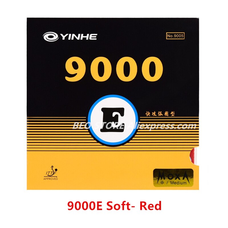 YINHE – éponge de ping-pong 9000, caoutchouc collant, boucle d&#39;attaque rapide, Galaxy 9000D 9000E: 9000E Soft Red