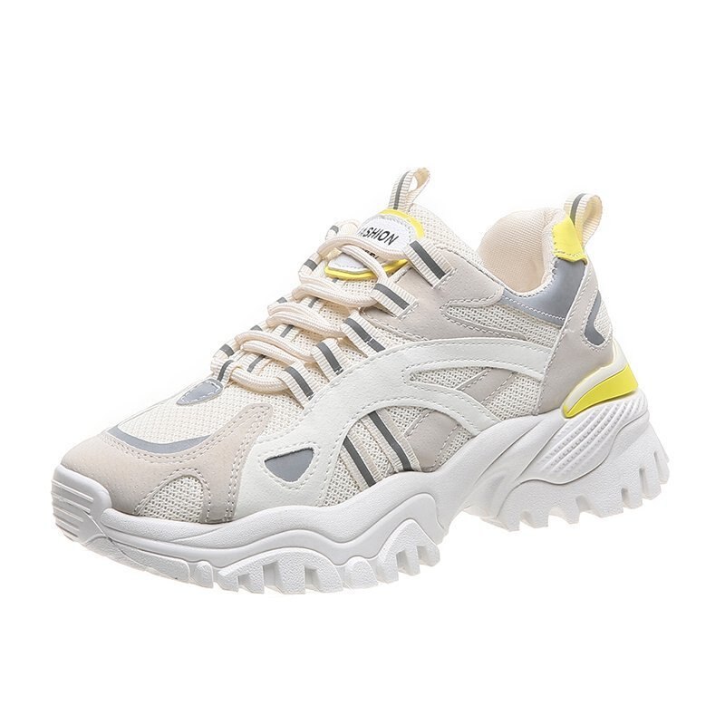 Colorful Shoes Women Autumn Walking Breathable Shoes Thick Bottom Muffin Sports Speed Shoes Across Trainers: Black / 40