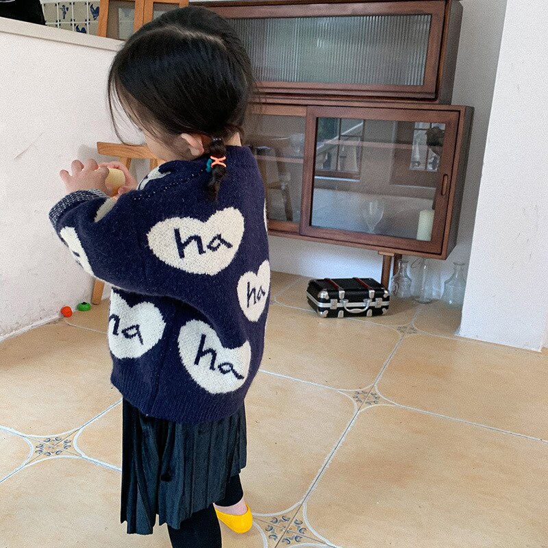 5554 hiver enfants pulls vêtements dessin animé lettre imprimer garçons et filles chandails 1-7T enfants vêtements pulls: dark blue / 120cm