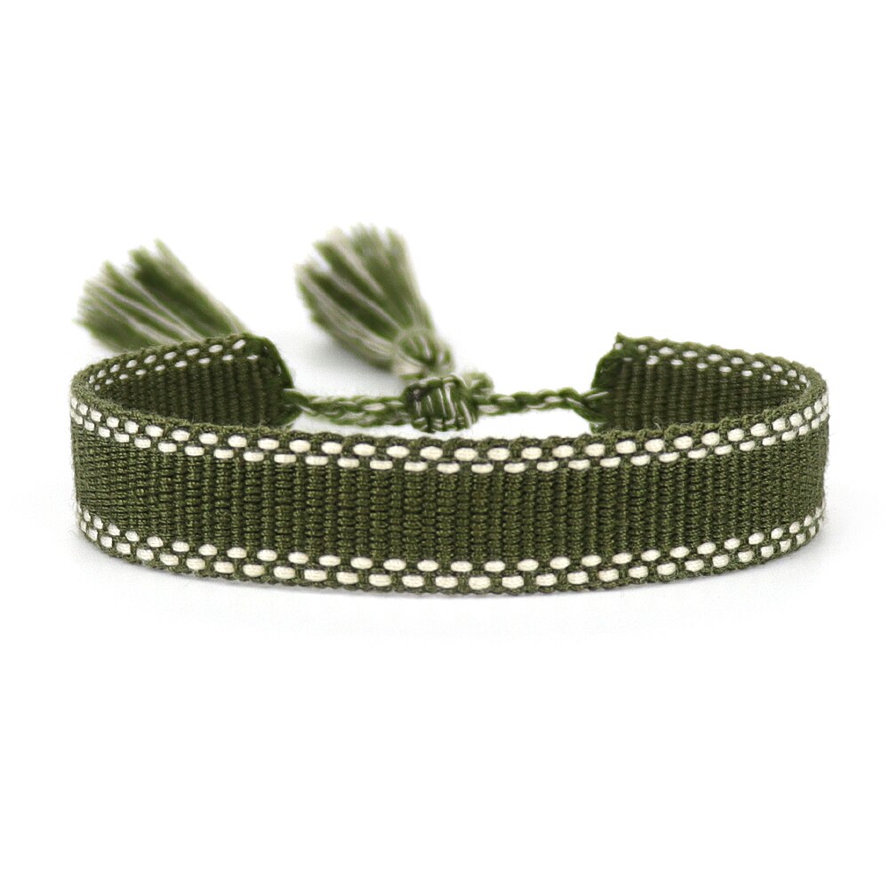 Verstelbare armbanden met polsbandjes, geborduurde armbanden, armbanden met kwastjes, unisex armbanden, vintage geweven armbanden.