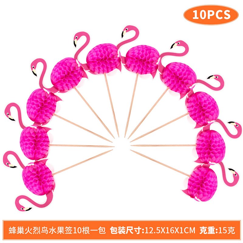 10pcs Cocktail Decorative Garnishes Umbrella Bamboo Stick Summer Tropical Luau Party Hawaiian Beach Theme Flamingo Party Decor: 5