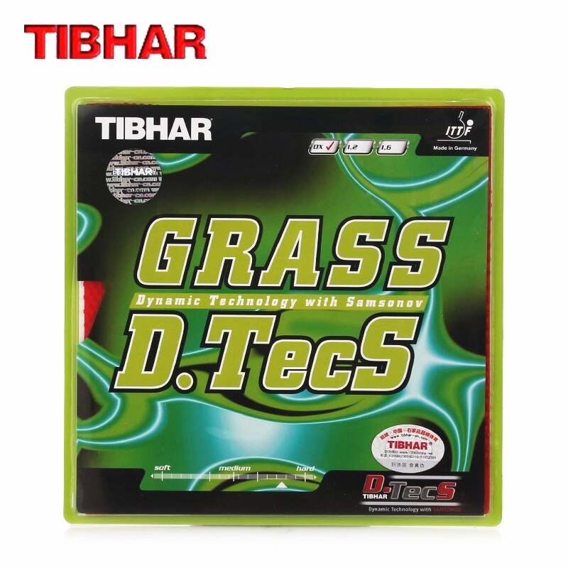 TIBHAR GRASS D.TECS OX sin esponja pips-tenis de mesa de ping pong de goma, de larga defensa