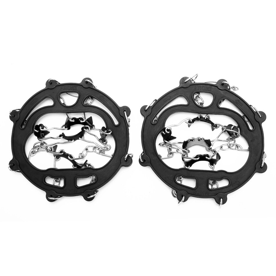 Snow Grippers for Shoes Ice Creepers Traction Cleats Anti-slip 8-teeth Claw Crampons Outdoor Skiing Climbing Snow Shoes Chains: Black