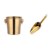 Stainless Steel Ice Bucket Gold Ice Holder Container With Scoops Whiskey Beer Ice Chiller Cooler Bar Tool For Party: Gold 2pcs
