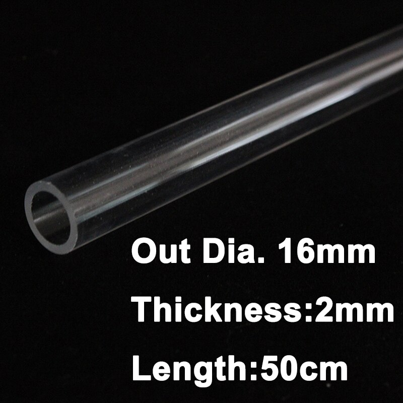 4Pc x50cm Crystal Pipe Plexiglass Solid Pipe DIY Level Gauge 99% Clear Hard Tube Aquarium Water Supply Visiable Out Dia.16-40mm: Out Dia.16mm 