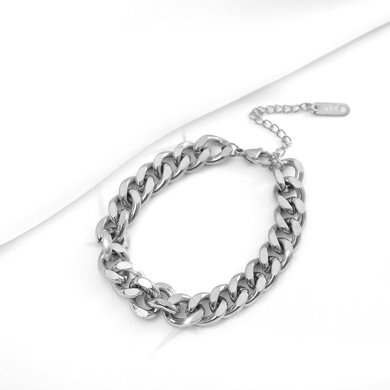 316L Edelstahl Neue Gehobenen Schmuck Hip Hop Rock Charms Dicke Kette Choker Armband Halsketten &amp; Anhänger Für Frauen: A-S200 Steel color