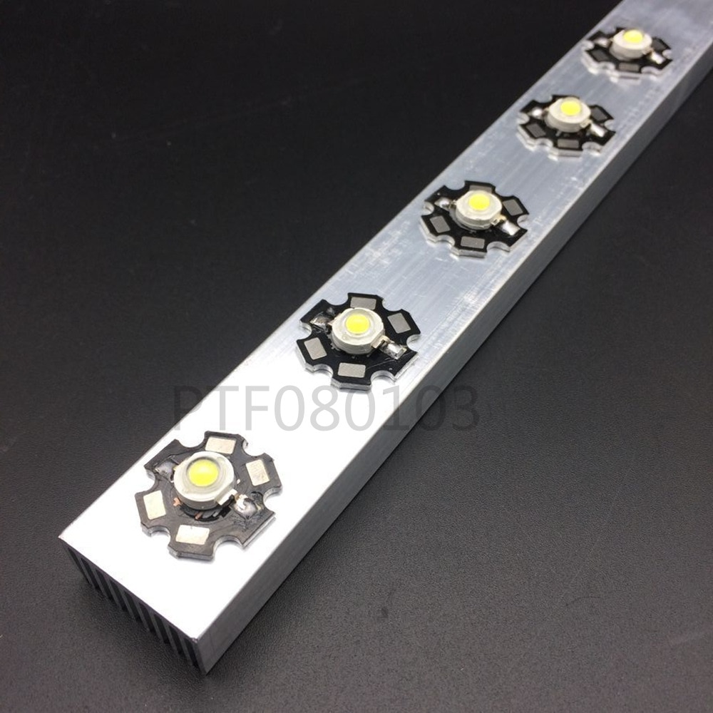 Høy effekt ledet aluminium kjøleribbe 300mm*25mm*12mm til 1w,3w,5w ledet emitterdioder
