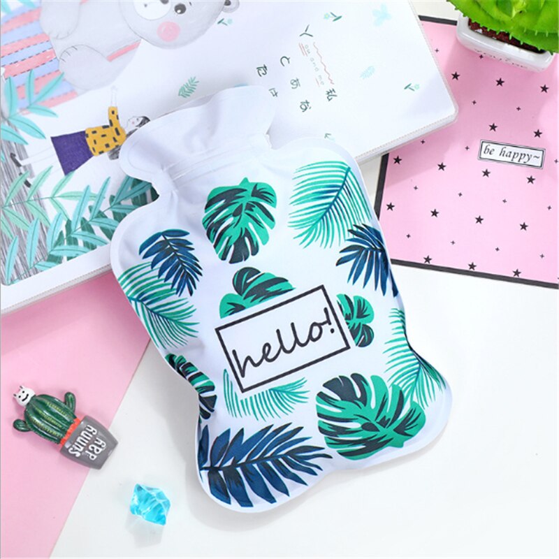 Winter Warm Injection Water Bottle Cute Cartoon Hand Warmer Water Bottle Student Dormitory Warm Baby Wärmflasche: large leaves