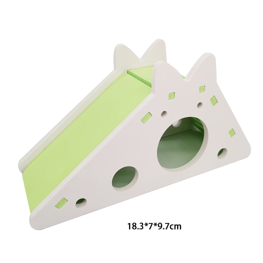 Assembled Hamster Slide Toy Exercise Toy Guinea Pig Funny Breathable Hamster House With Ladder Slide Nest Hamster Accessories: Green