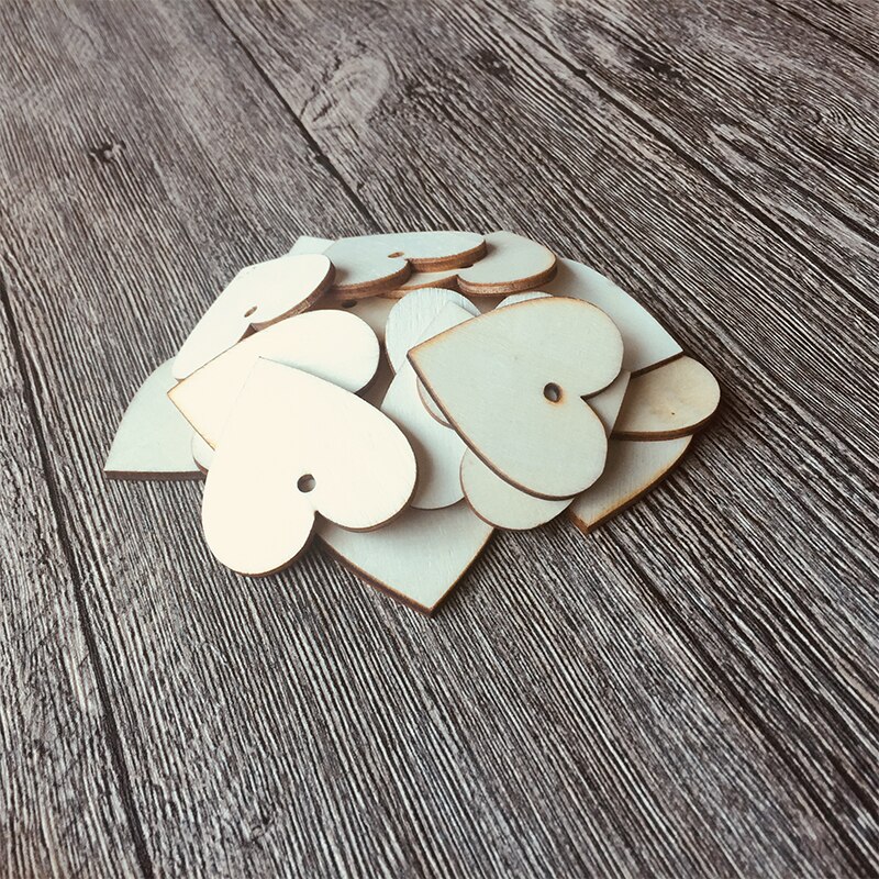 100 Stuks 10/20 Mm Houten Hart Met Gat Vormen Versieringen Kleine Mini Vorm Craft Voor Home Verjaardagsfeestje bruiloft Decoratie