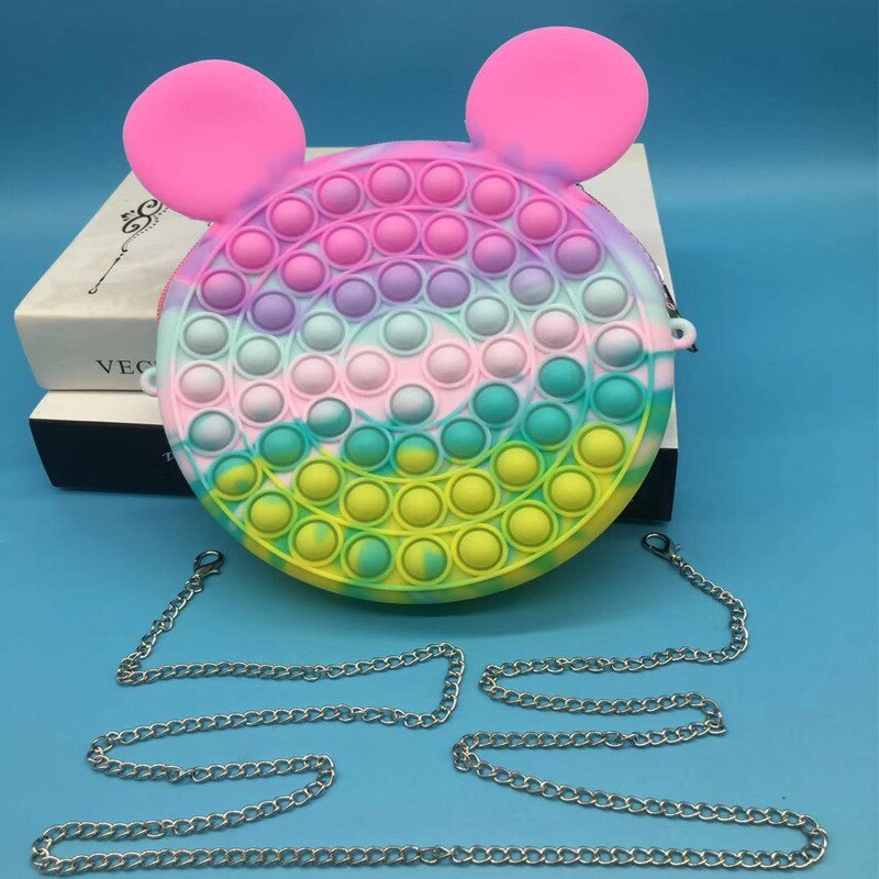 Grote-Size Vingertop Speelgoed Push Bubble Popet Hanger Tas Popp Het Volwassenen Decompressie Poppit Speelgoed Kinderen Anti-stress Поп Ит