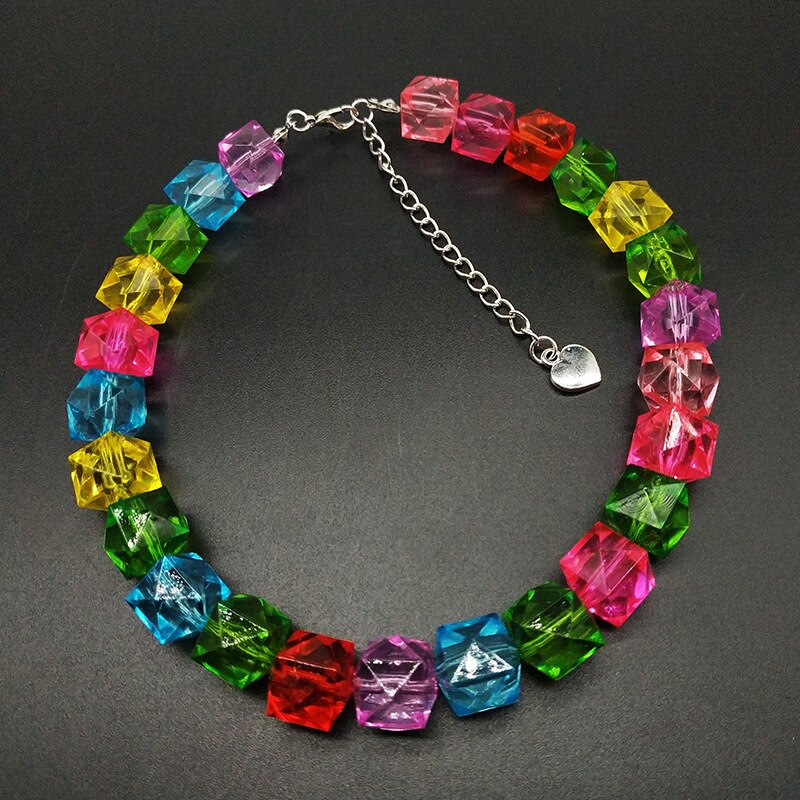 Neue Farben Herz Choker Halsketten für Frauen Punk Harz Strang Seite Kette Böhmischen Weiblichen Party Erklärung Schmuck: Geo