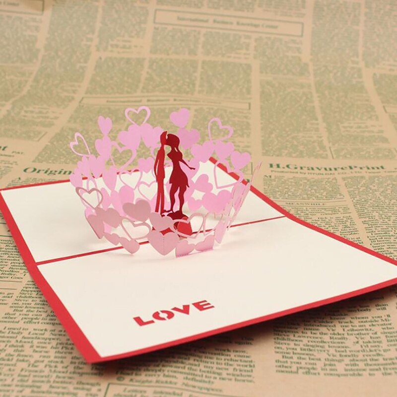 Banquet Invitation Letter 3D Lovers Greeting Card Folding Stamping Greeting Card Thank You Card Birthday Card With Envelope