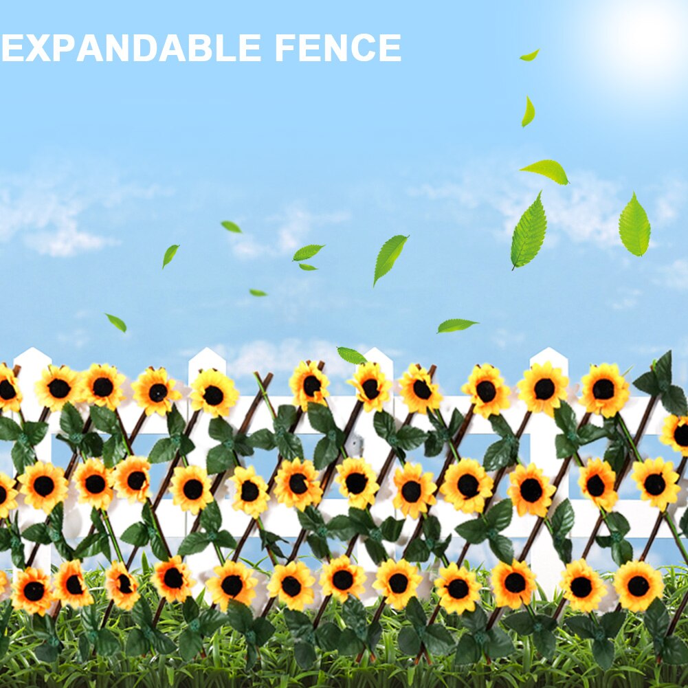 Garden Screening Wooden Hedge Trellis Privacy Screen Balconies Expandable Home Artificial Flower Leaves Greenhouse Easy Install