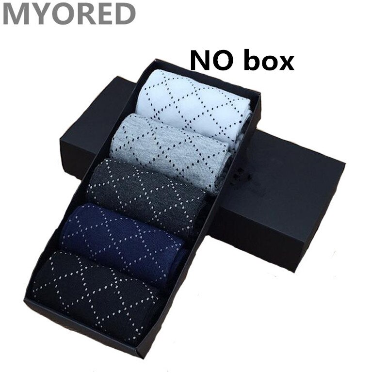MYORED summer combed cotton breathable short business socks men dot diamond line solid color socken formal dress NO Box 5pair: 024C