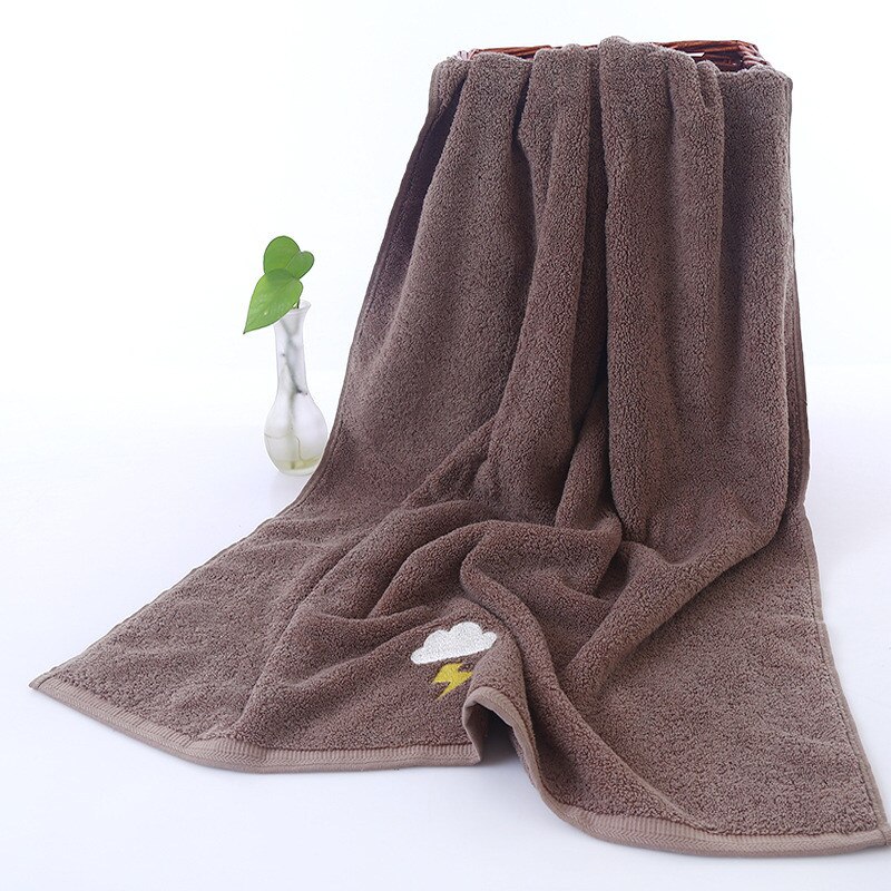 ZHUO MO Luxe Effen kleur geborduurde Handdoek set roze vs blauw 1 pc Badhanddoek badkamer en 2 stuks gezicht handdoeken voor Volwassenen: Chocolade